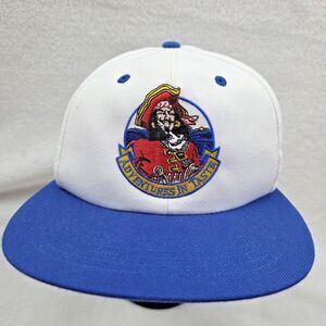 Vintage Captain Morgan Rum Adventures In Taste Snap Back Hat White Blue